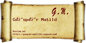 Gáspár Matild névjegykártya